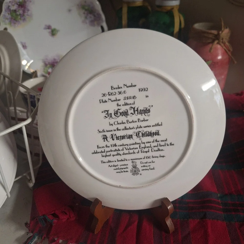 Royal Doulton In Good Hands Plate Victorian Childhood Charles Burton Barber 1992